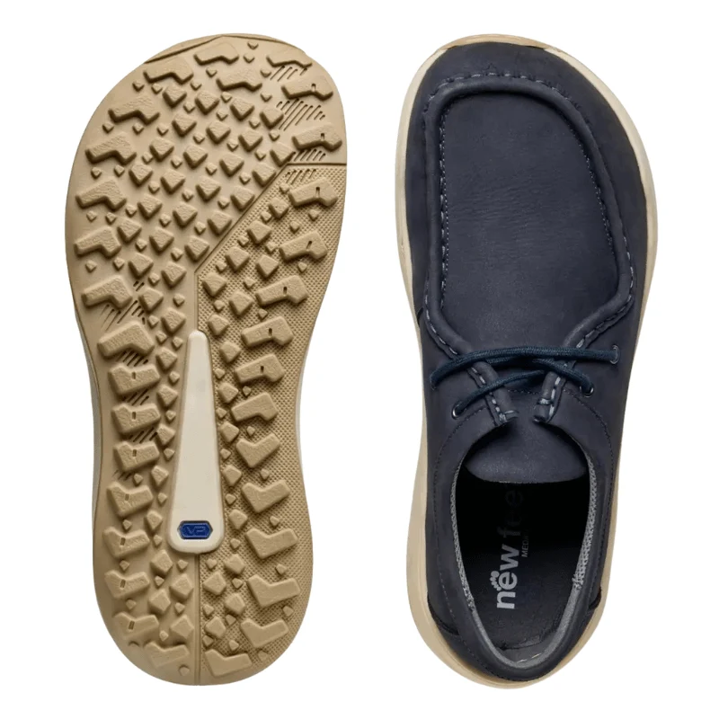 New Feet sapatos masculinos com atacadores - azul escuro - Image 4