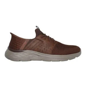 Skechers slip-in sapatos masculinos - Castanho