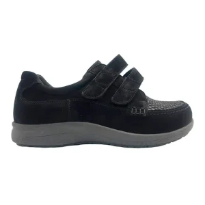 New Feet sapatos de senhora com fecho de velcro - Preto