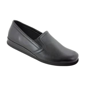 Rohde chinelos em pele - Preto