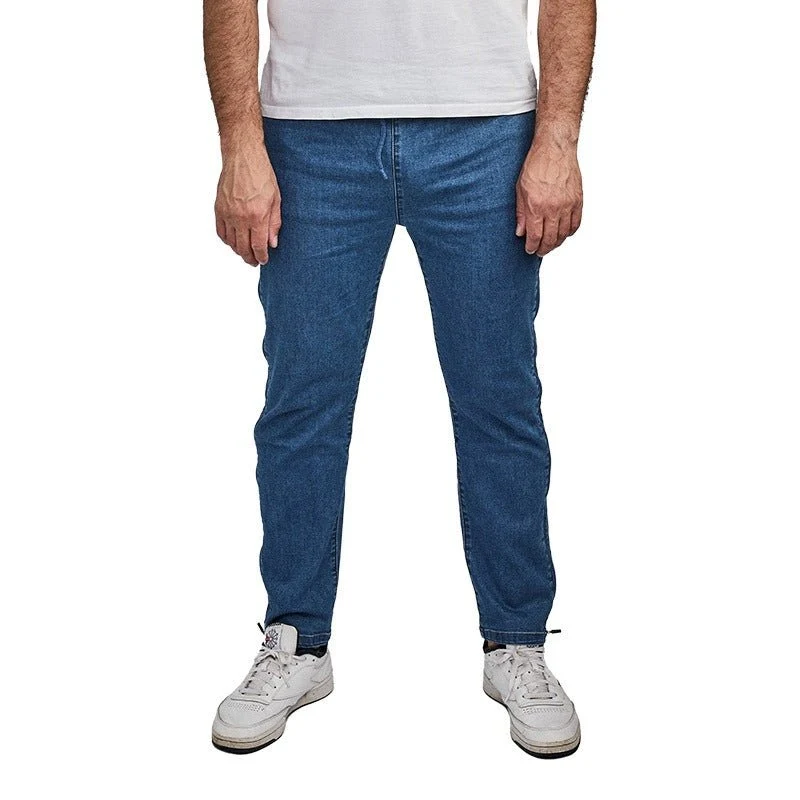 Jeans com fecho de correr lateral - Azul - Image 4
