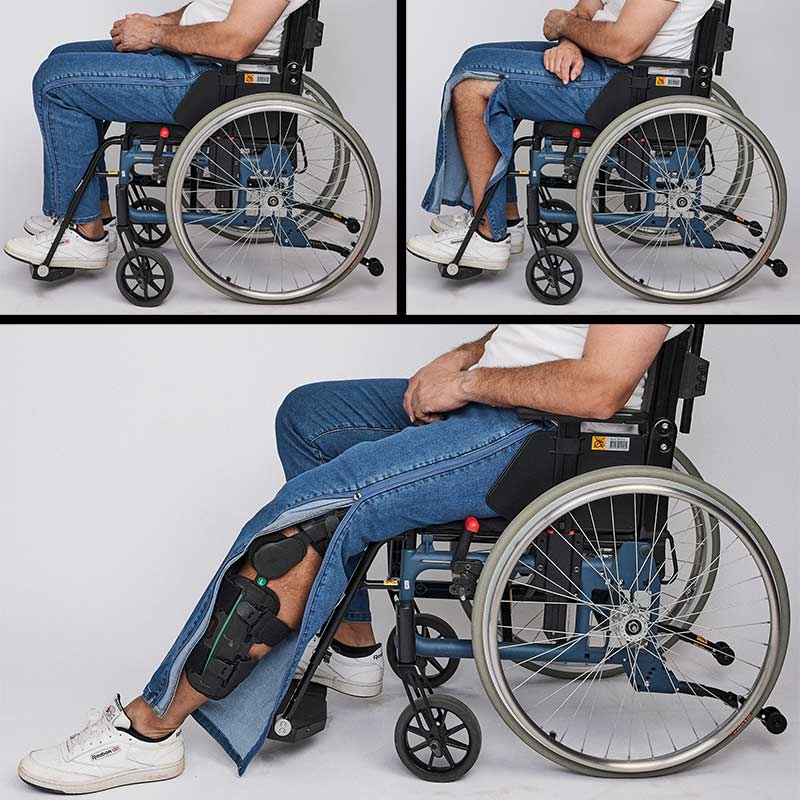 Jeans com fecho de correr lateral - Azul - Image 7