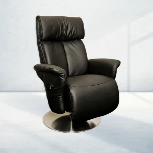 Himolla 7627 poltrona de relaxamento - Couro preto