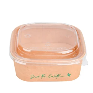 200 Embalagens alimentar Kraft + Tampa rPET 650 ml (22Oz)